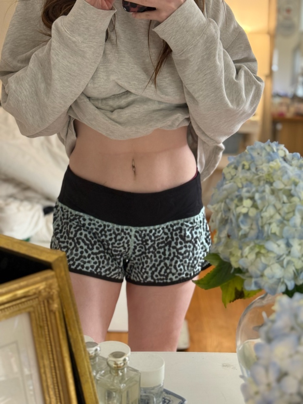 Lululemon Low Rise SpeedUps Teal PolkaDot Print Lounge Shorts